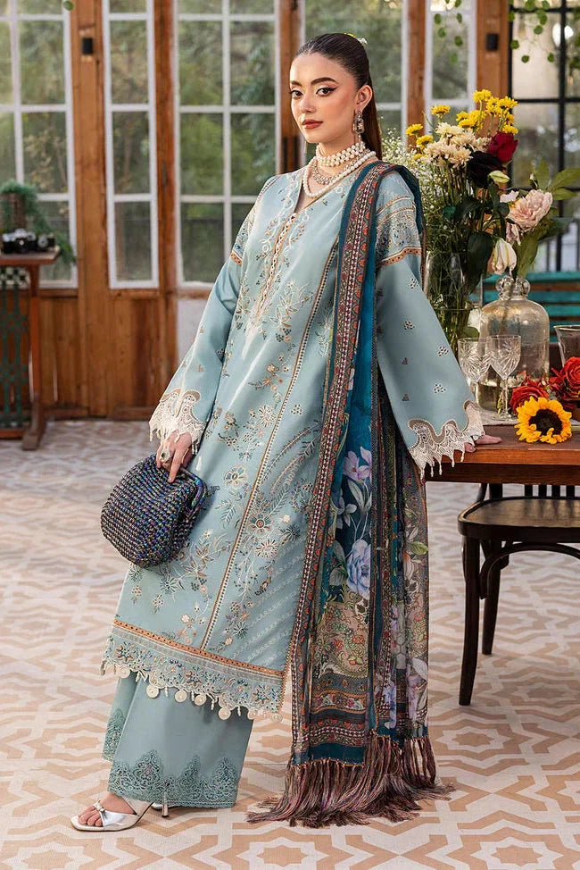 Lawn-3PC Embroidered With Chiffon Digital Printed Dupatta-5266