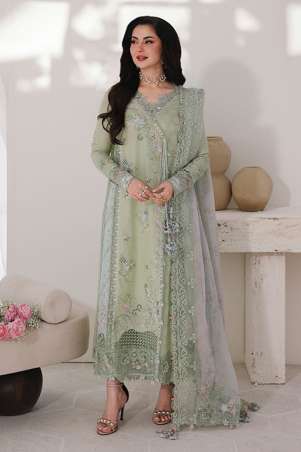 Lawn-3PC Chikankari Embroidered Shirt With Khadi Net Embroidered Dupatta-5261