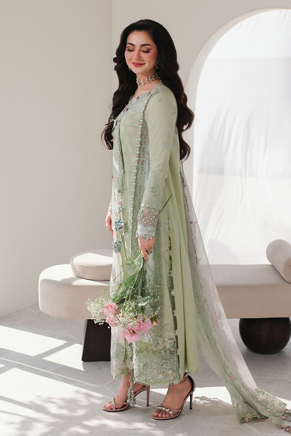 Lawn-3PC Chikankari Embroidered Shirt With Khadi Net Embroidered Dupatta-5261