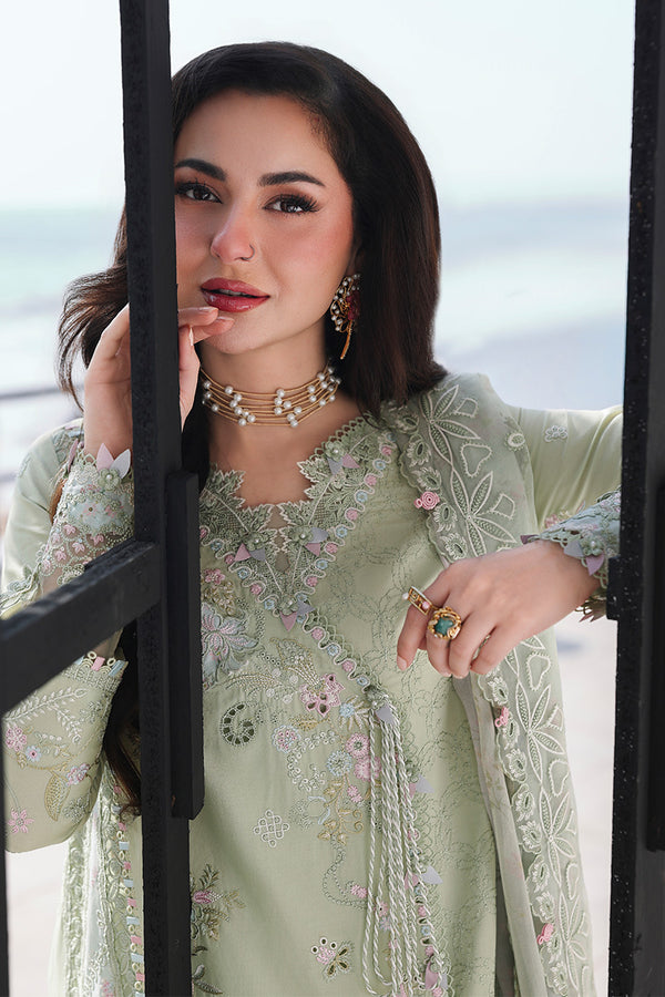 Lawn-3PC Chikankari Embroidered Shirt With Khadi Net Embroidered Dupatta-5261