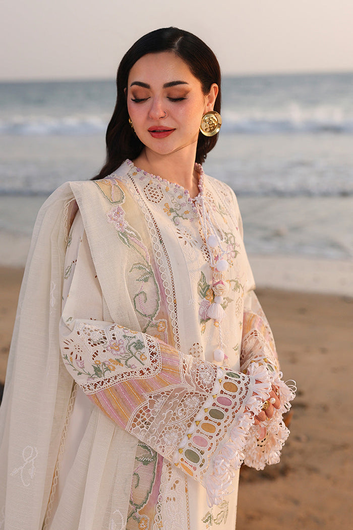 Lawn-3PC Chikankari Embroidered Shirt With Khadi Net Embroidered Dupatta-5229