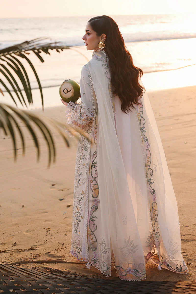 Lawn-3PC Chikankari Embroidered Shirt With Khadi Net Embroidered Dupatta-5229