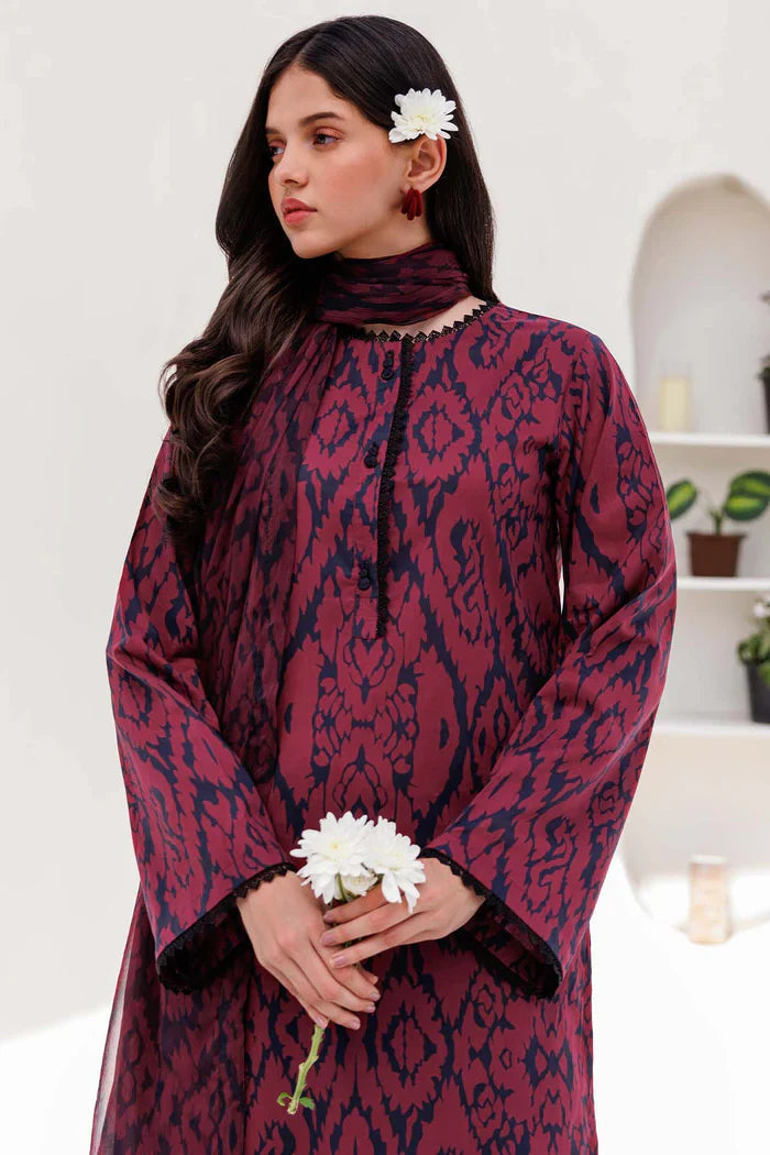 3PC LAWN PRINTED SHIRT WITH VOILE PRINTED DUAPTTA - 4015