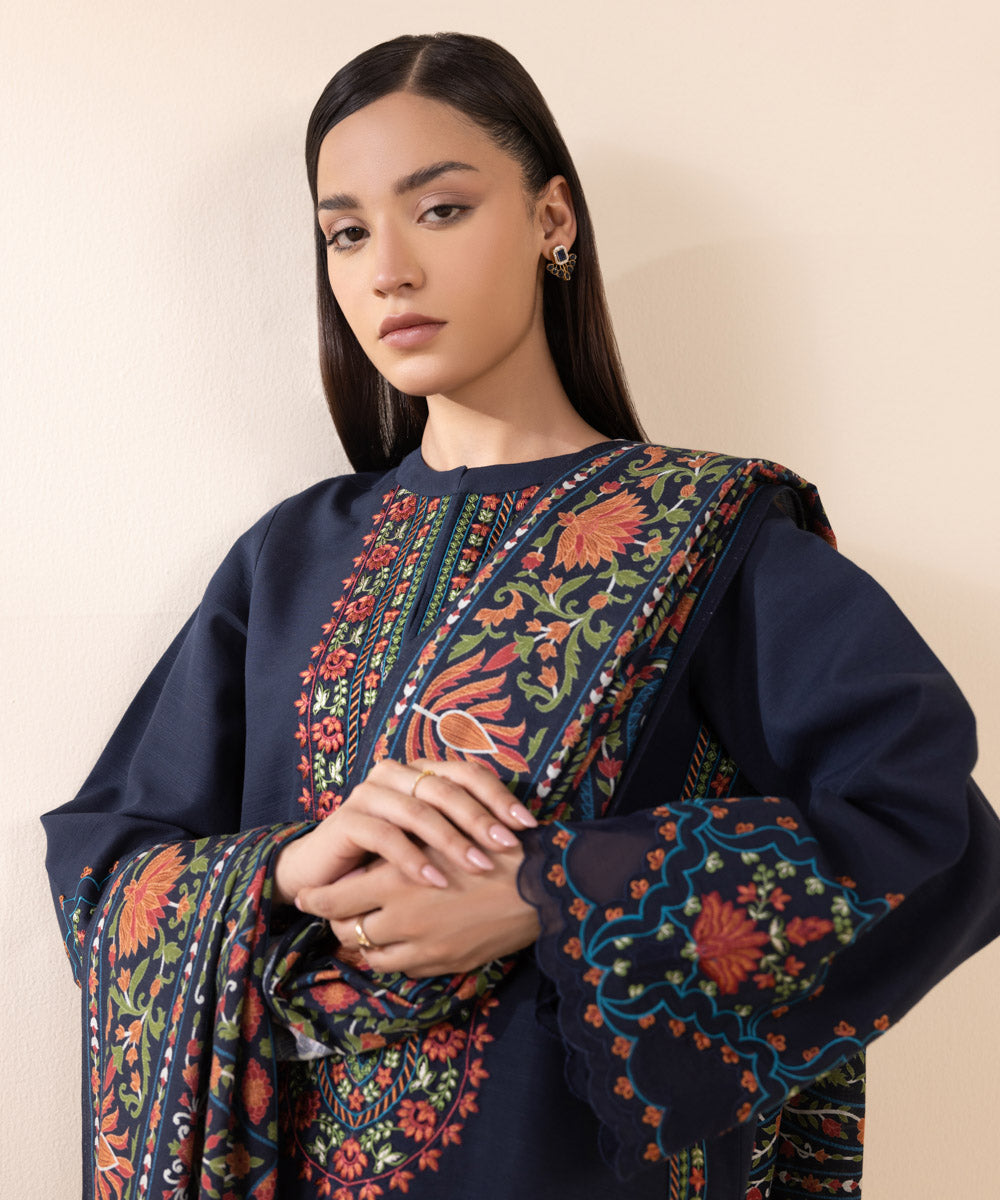 Lawn-3PC Embroidered with Digital Printed Jacquard Dupatta-5116