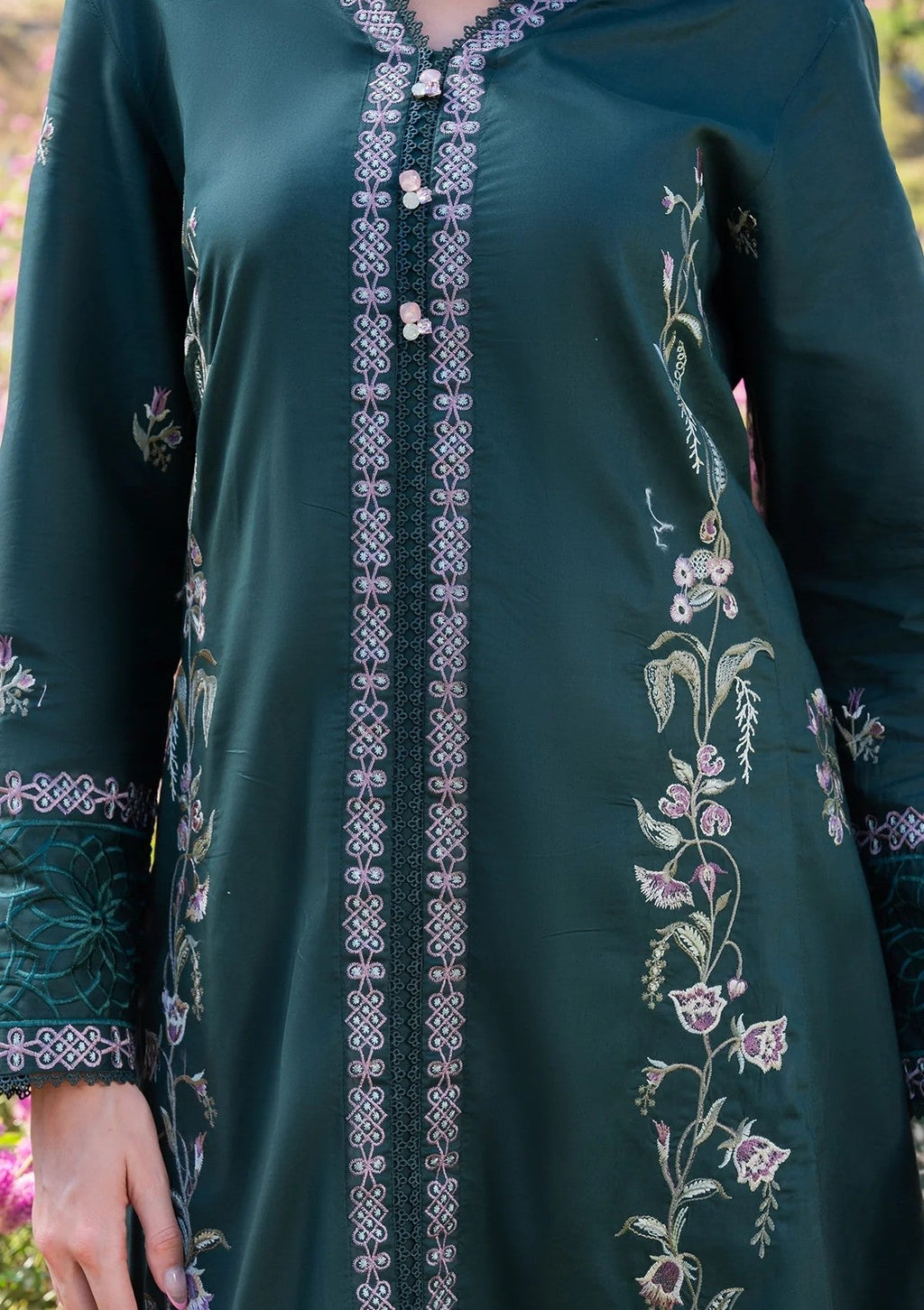 Lawn-3PC Embroidered Shirt With Digital Printed Jacquard Dupatta-5330