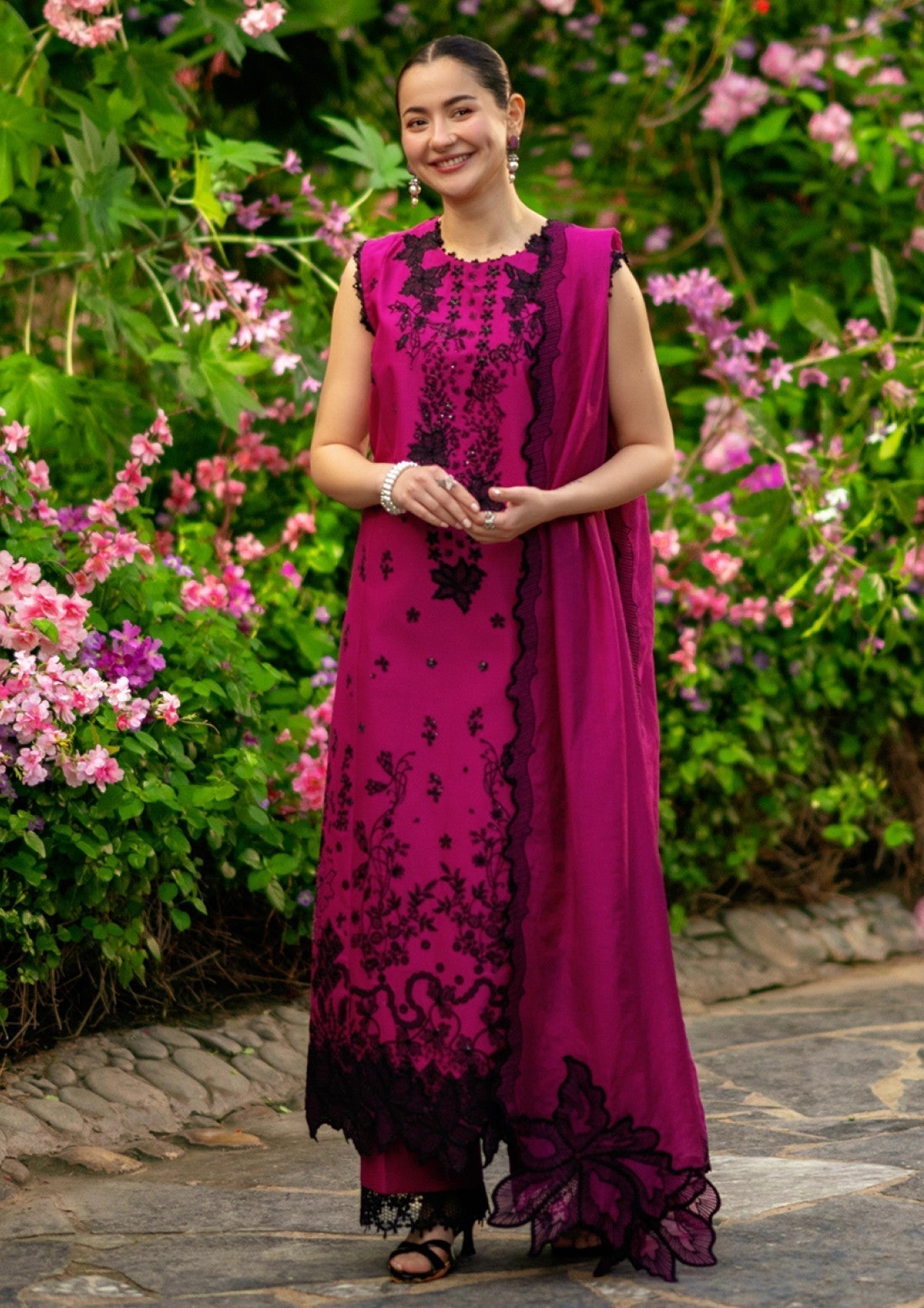 Lawn-3PC Sequence Embroidered Shirt With Khadi Net Embroidered Dupatta-5326