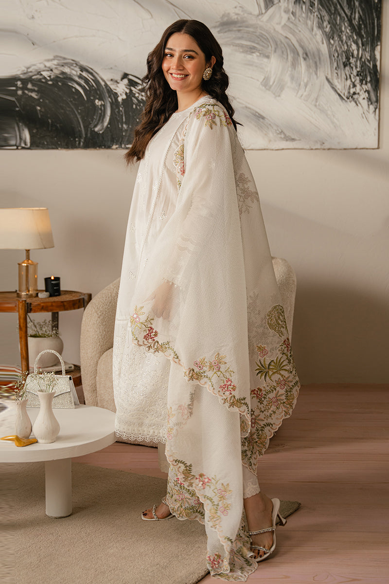 Lawn-3PC Embroidered Shirt with Organza Embroidered Dupatta-1069