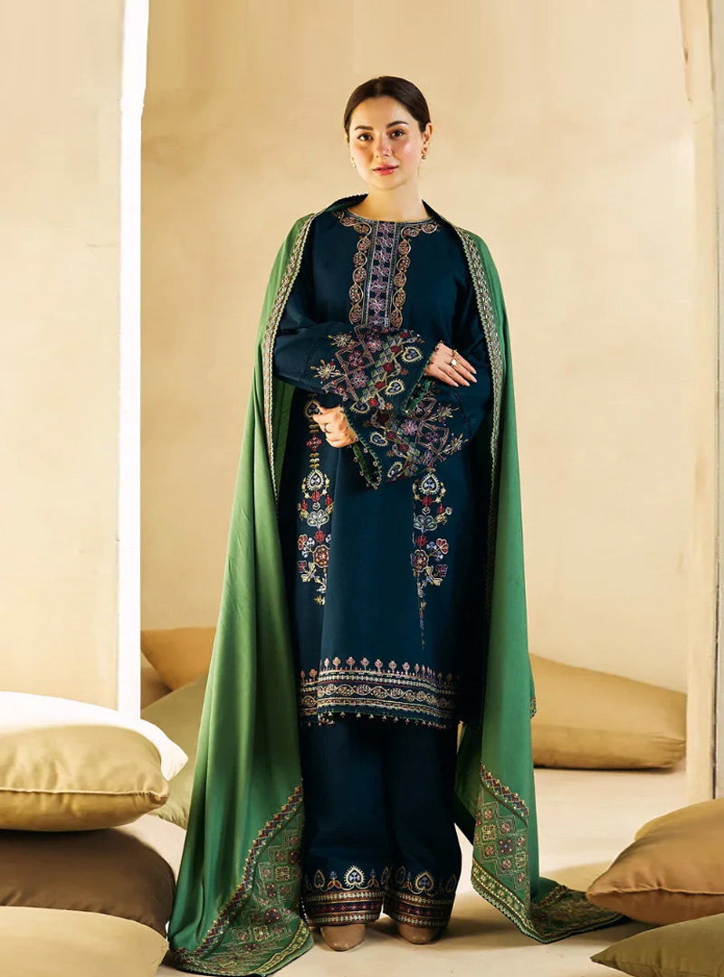 Lawn 3PC Embroidered with Cotton Net Viscose Embroidered Dupatta -5175