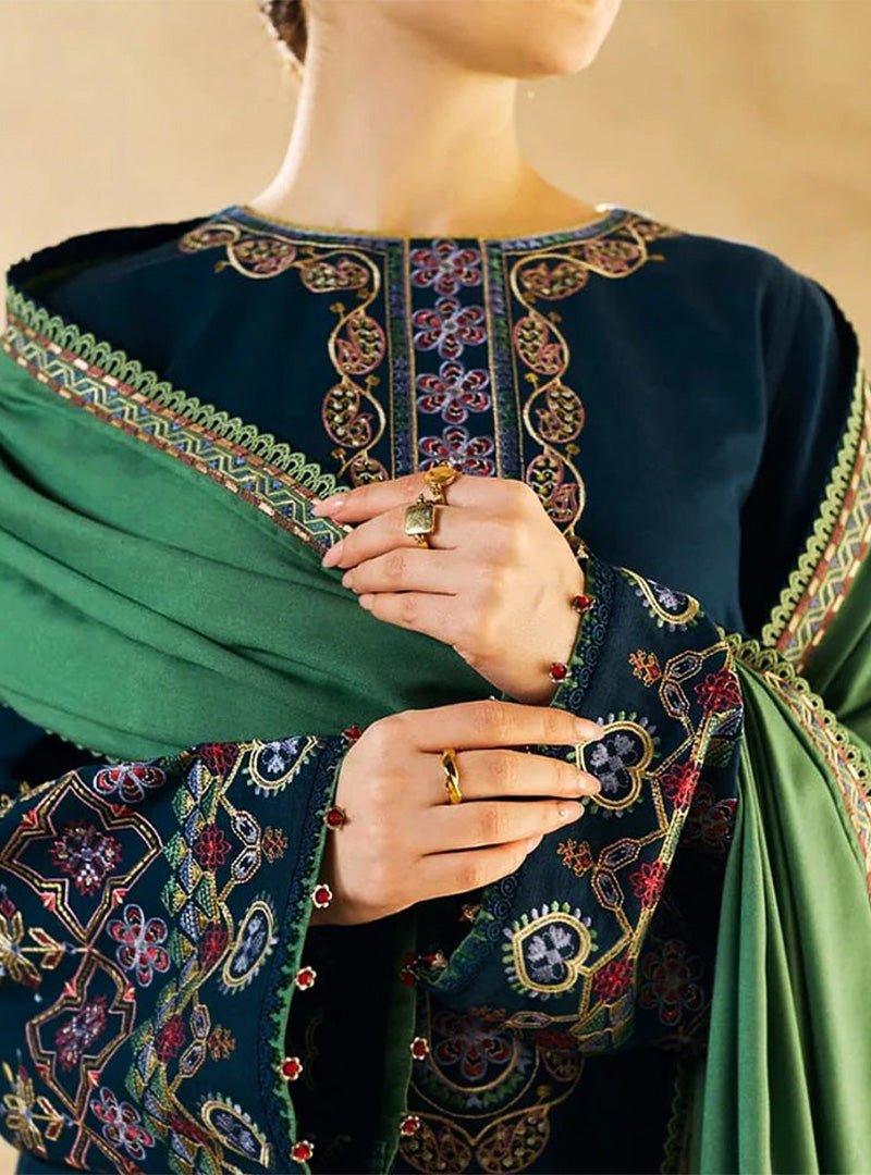 Lawn 3PC Embroidered with Cotton Net Viscose Embroidered Dupatta -5175