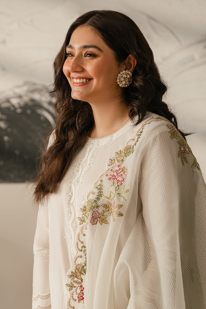 Lawn-3PC Embroidered Shirt with Organza Embroidered Dupatta-1069