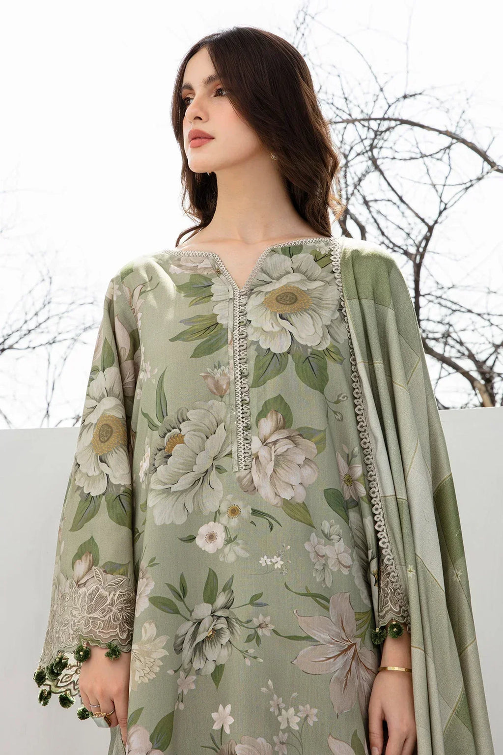 3PC LAWN PRINTED SHIRT WITH LAWN PRINTED DUAPTTA AND TROUSER-4001