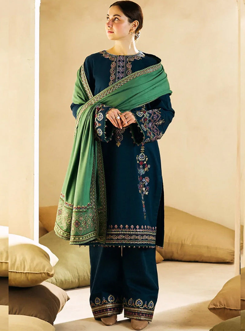 Lawn 3PC Embroidered with Cotton Net Viscose Embroidered Dupatta -5175