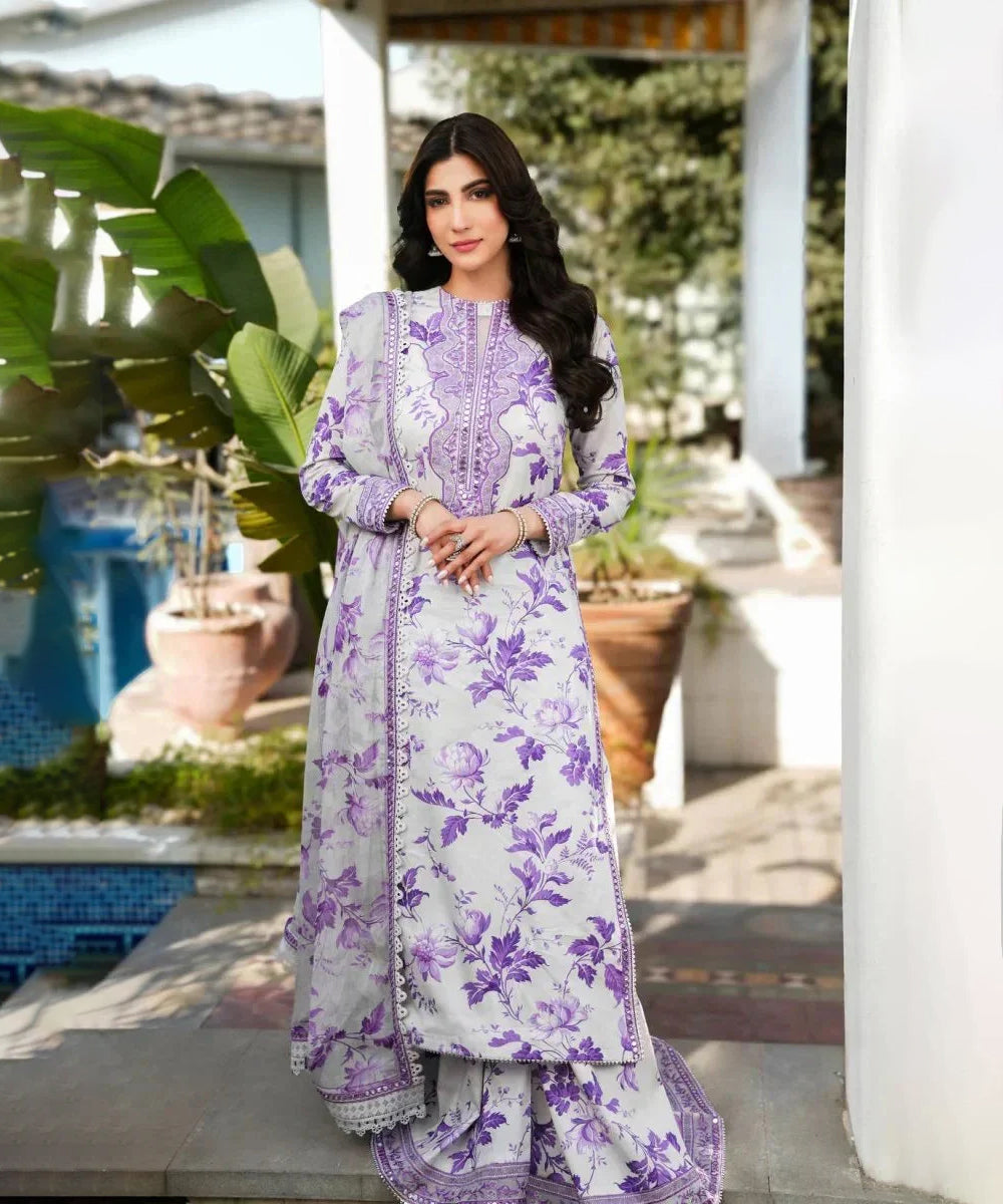 Karandi-3PC Embroidered Shirt with Karandi Printed Dupatta -1712
