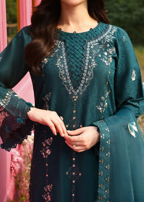 Lawn-3PC Embroidered Shirt With Khadi Net Printed Dupatta-5263