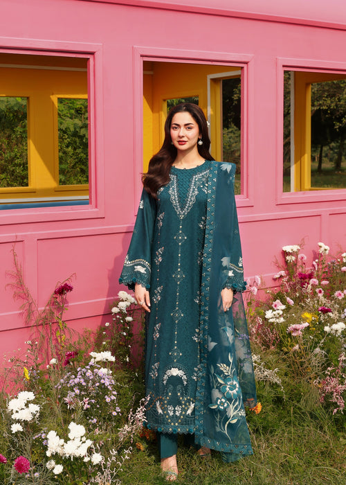Lawn-3PC Embroidered Shirt With Khadi Net Printed Dupatta-5263