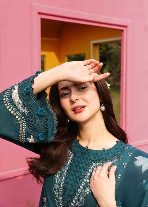 Lawn-3PC Embroidered Shirt With Khadi Net Printed Dupatta-5263