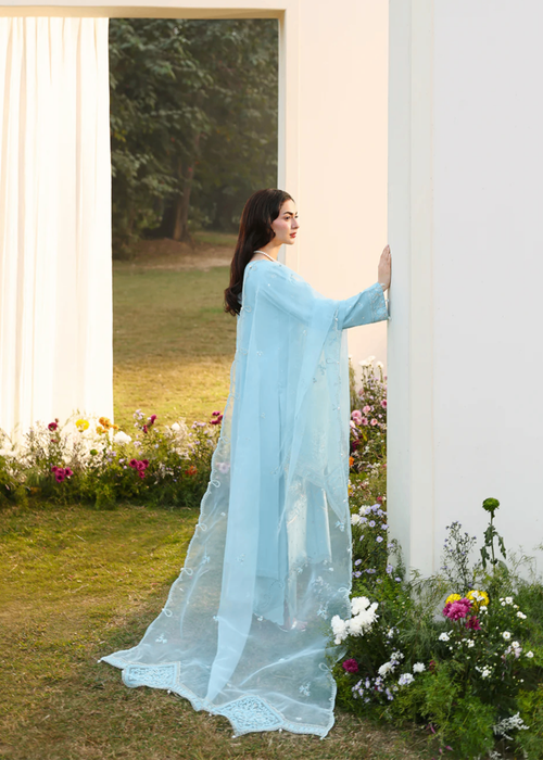 Lawn-3PC Sequence Embroidered Shirt With Khadi Net Embroidered Dupatta-5247
