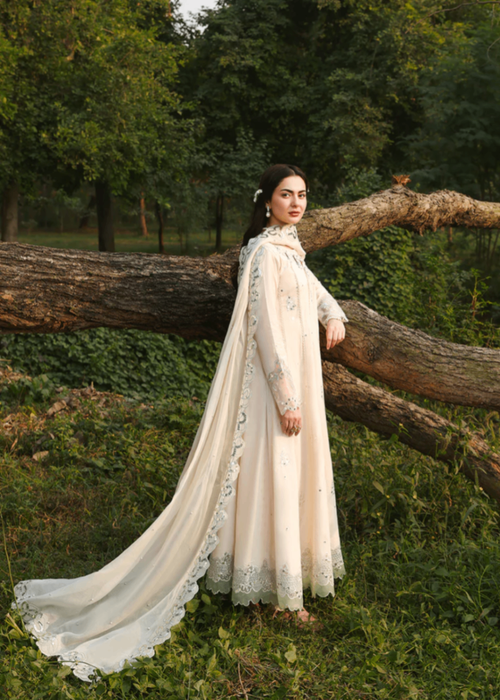 Lawn-3PC Sequence Embroidered With Khadi Net Embroidered Dupatta-5249