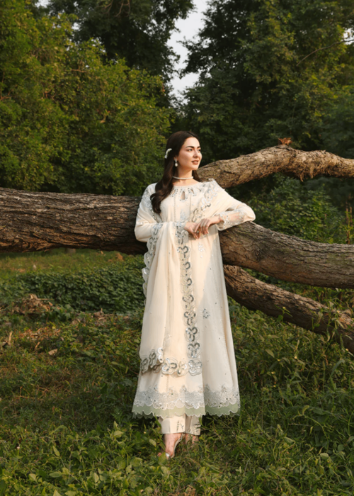 Lawn-3PC Sequence Embroidered With Khadi Net Embroidered Dupatta-5249