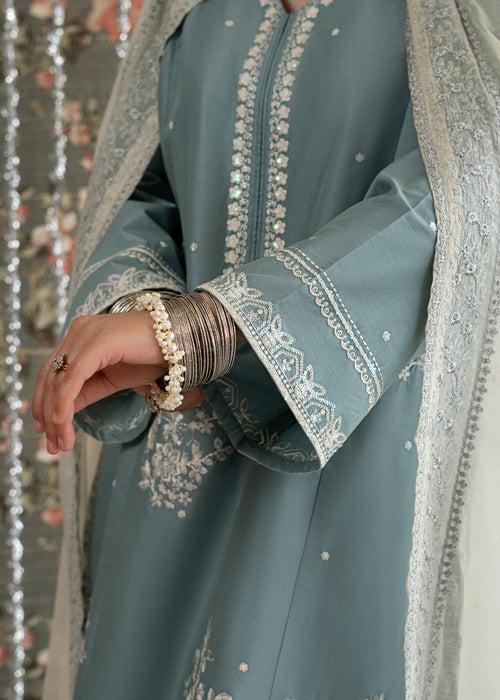 Lawn-3PC Embroidered Shirt With Khadi Net Embroidered Dupatta-5313