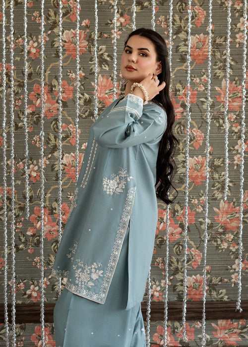 Lawn-3PC Embroidered Shirt With Khadi Net Embroidered Dupatta-5313
