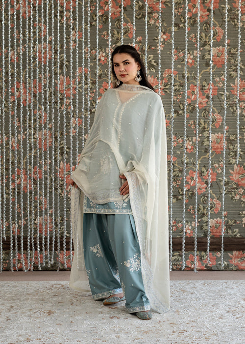 Lawn-3PC Embroidered Shirt With Khadi Net Embroidered Dupatta-5313