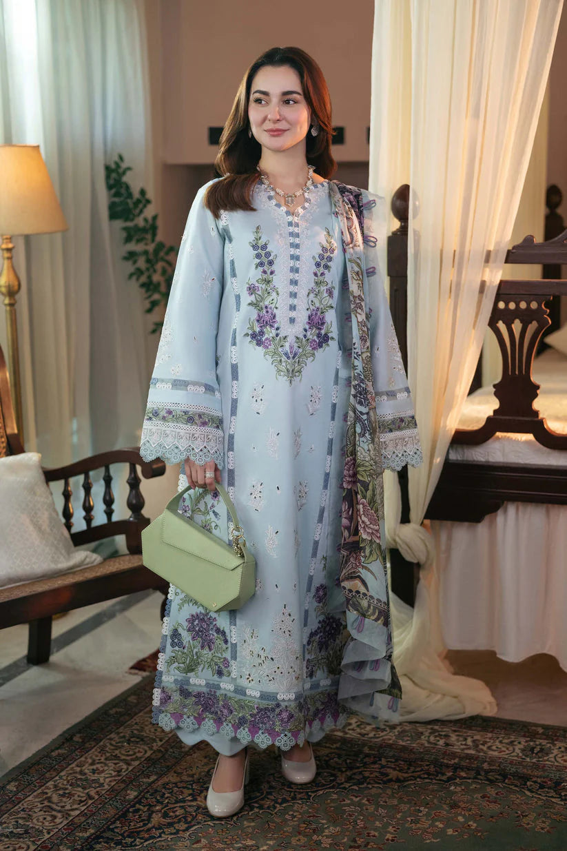 Lawn-3PC Embroidered Shirt with Digital Printed Jacquard Dupatta-5104