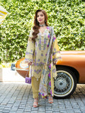 Lawn-3PC Chikankari Embroidered With Digital Printed Jacquard Dupatta-5239