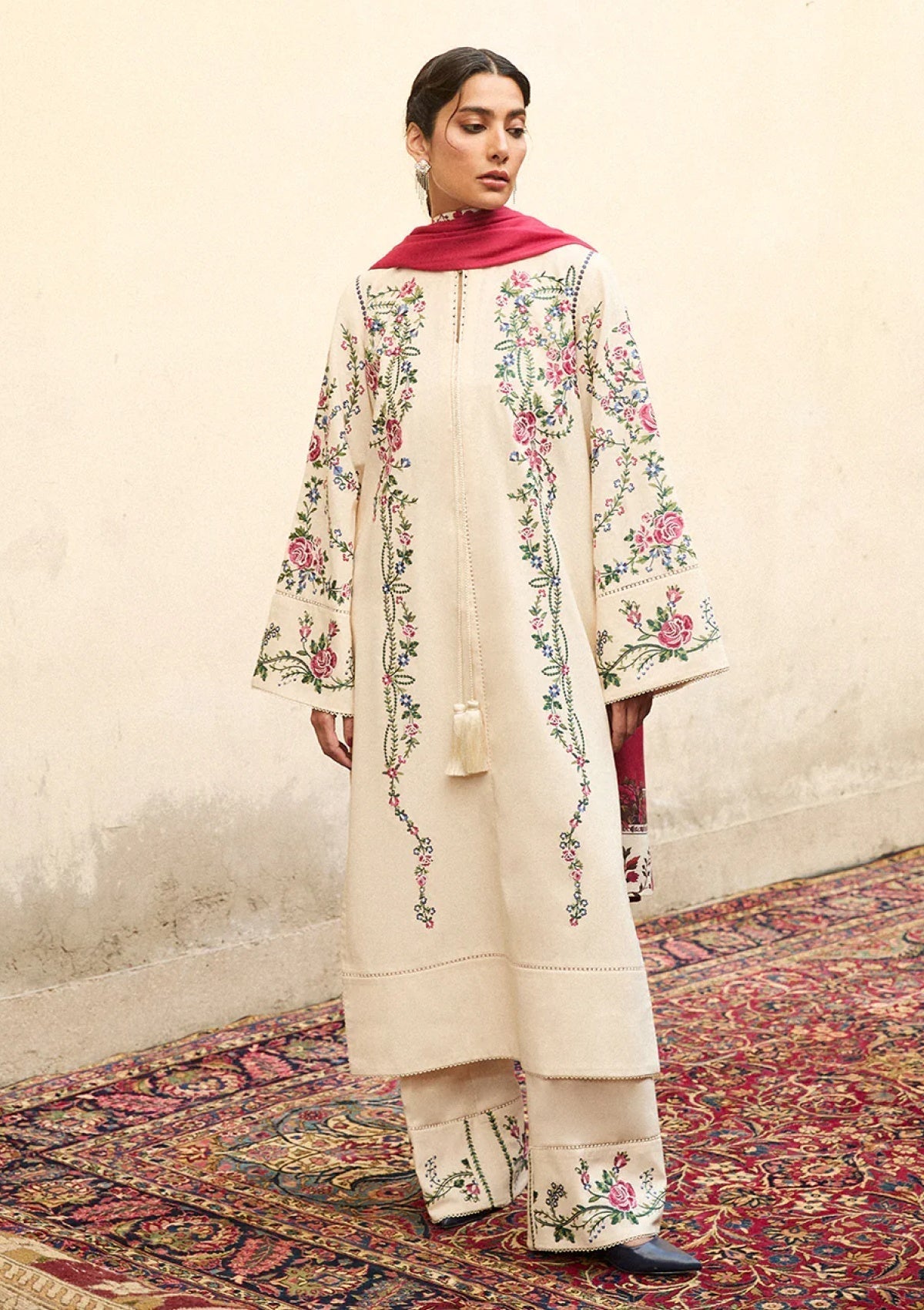 Lawn-3PC Embroidered Shirt With Digital Printed Jauqard Dupatta-5097