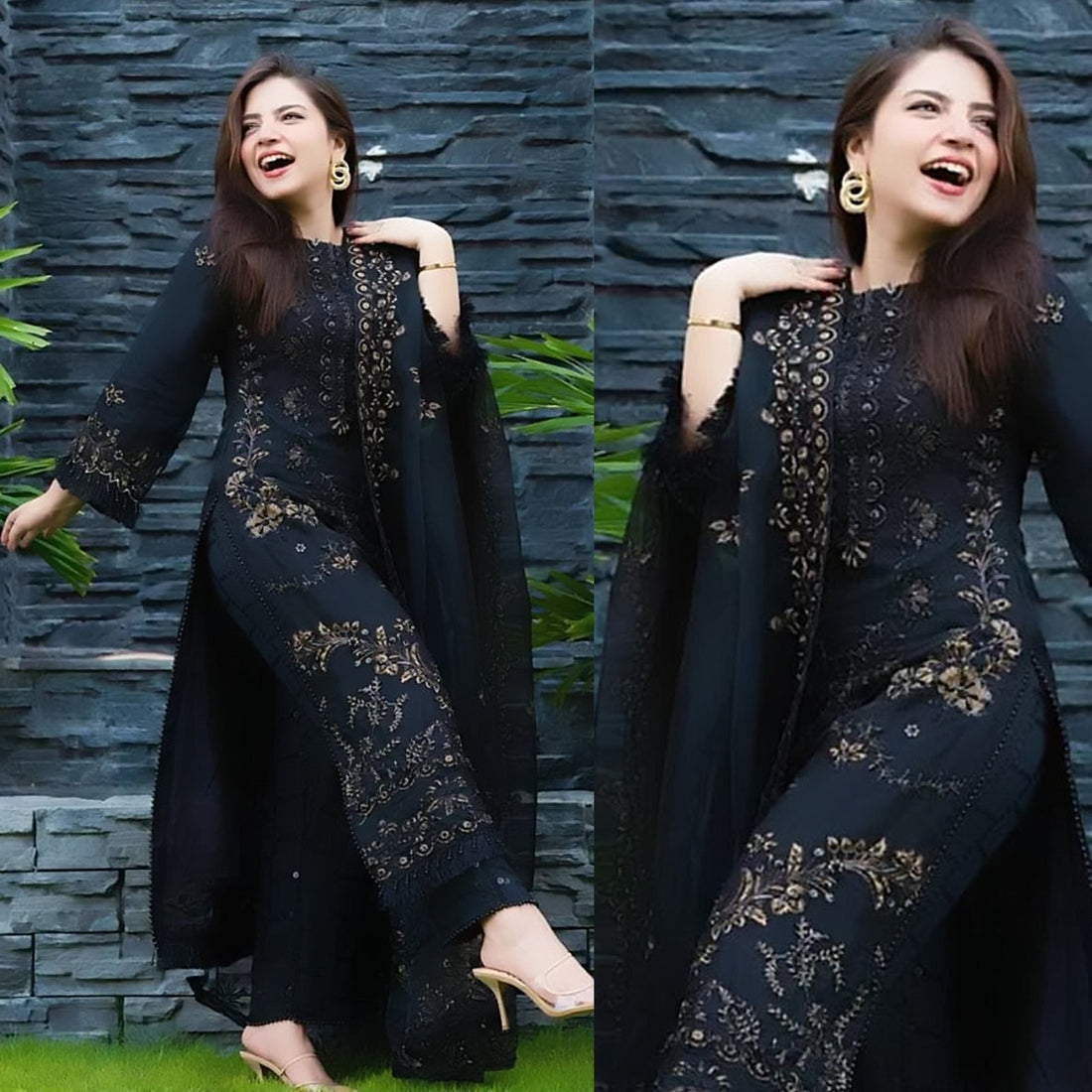 Lawn 3PC Embroidered Shirt with Organza Embroidered Dupatta- 5012