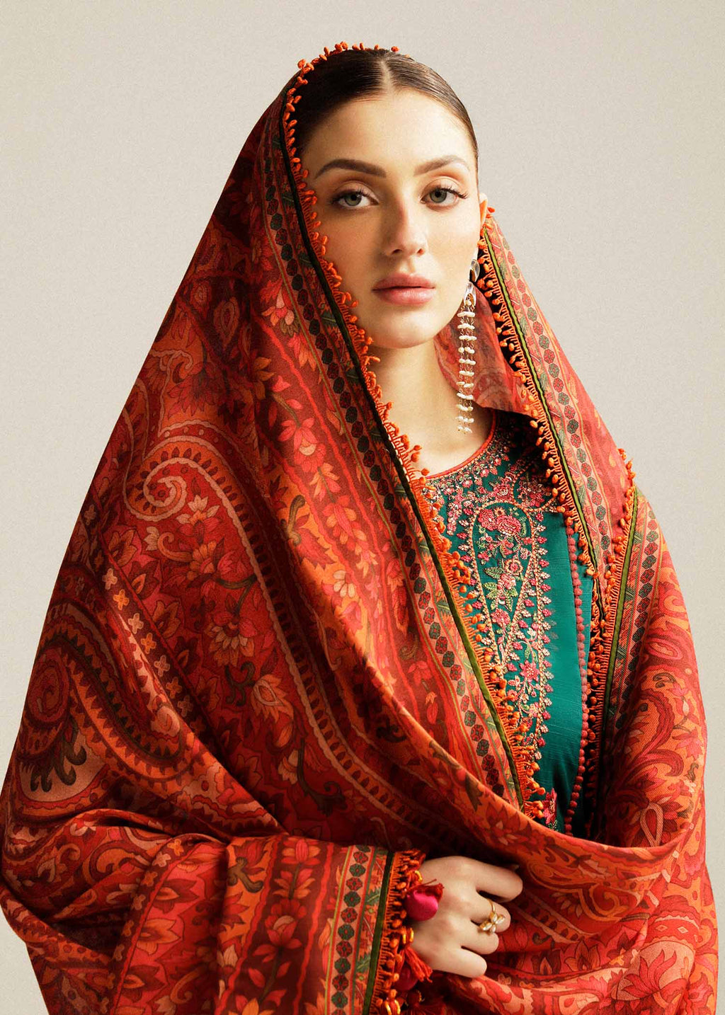 Lawn-3PC Embroidered with Digital Printed Jacquard Dupatta-5113