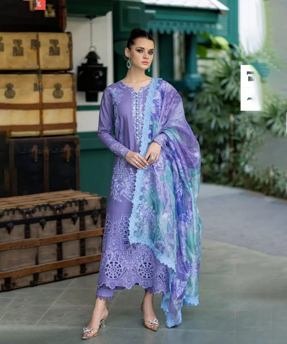 Lawn-3PC Embroidered Shirt with Digital Printed Jacquard Dupatta - 5212