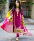Lawn-3PC Embroidered With Chiffon Dye N Dye Dupatta-5023