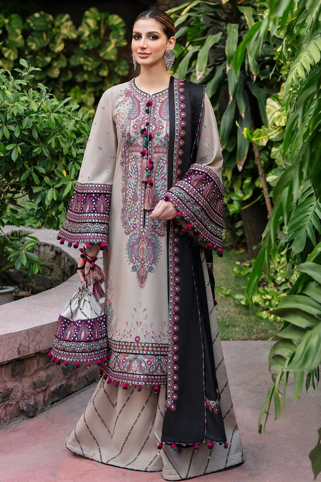 Lawn-3PC Embroidered Shirt With Cotton Net Viscose Embroidered Dupatta-5122