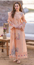 3PC Lawn Embroidered Shirt With Organza Embroidered Dupatta- 5404