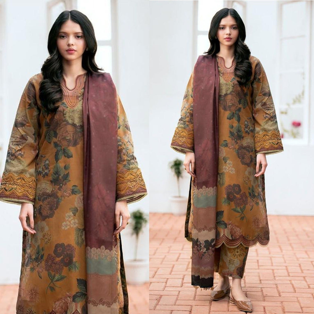 3PC KARANDI PRINTED SHIRT WITH KARANDI PRINTED DUAPTTA AND TROUSER-813