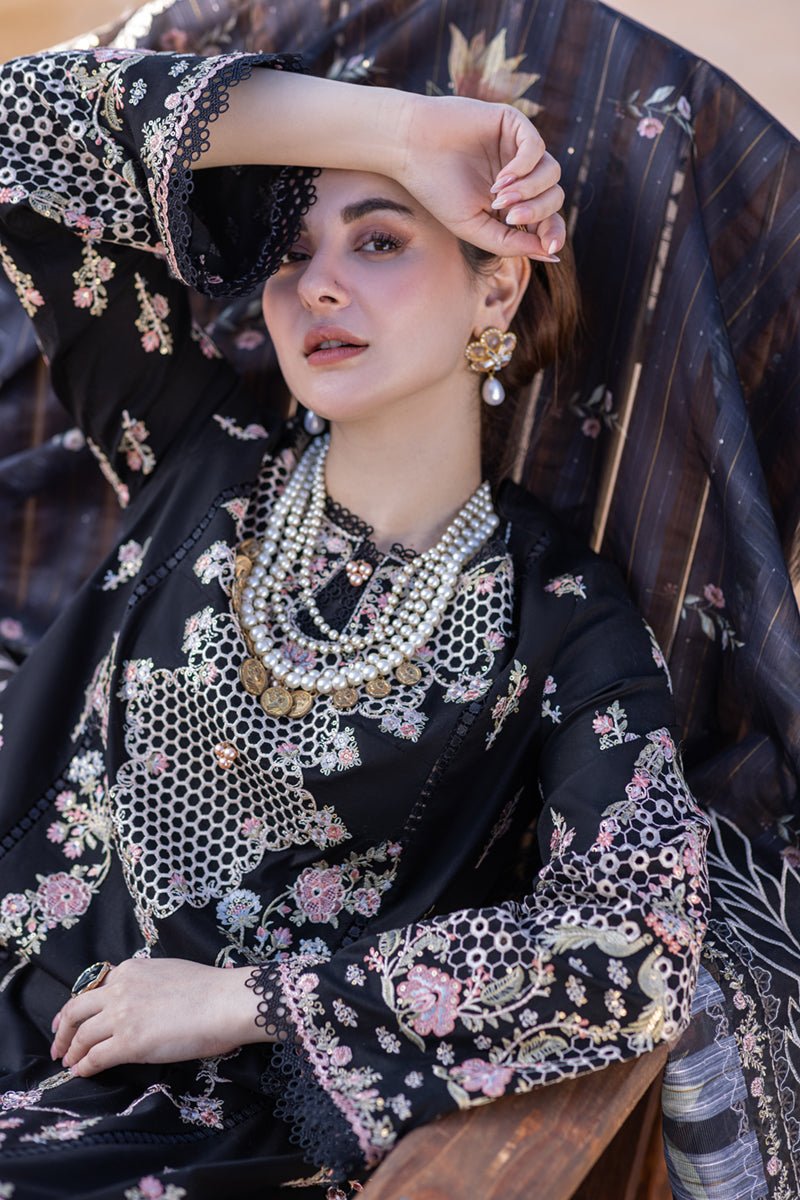 Lawn-3PC Embroidered Shirt With Organza Embroidered Dupatta-5400