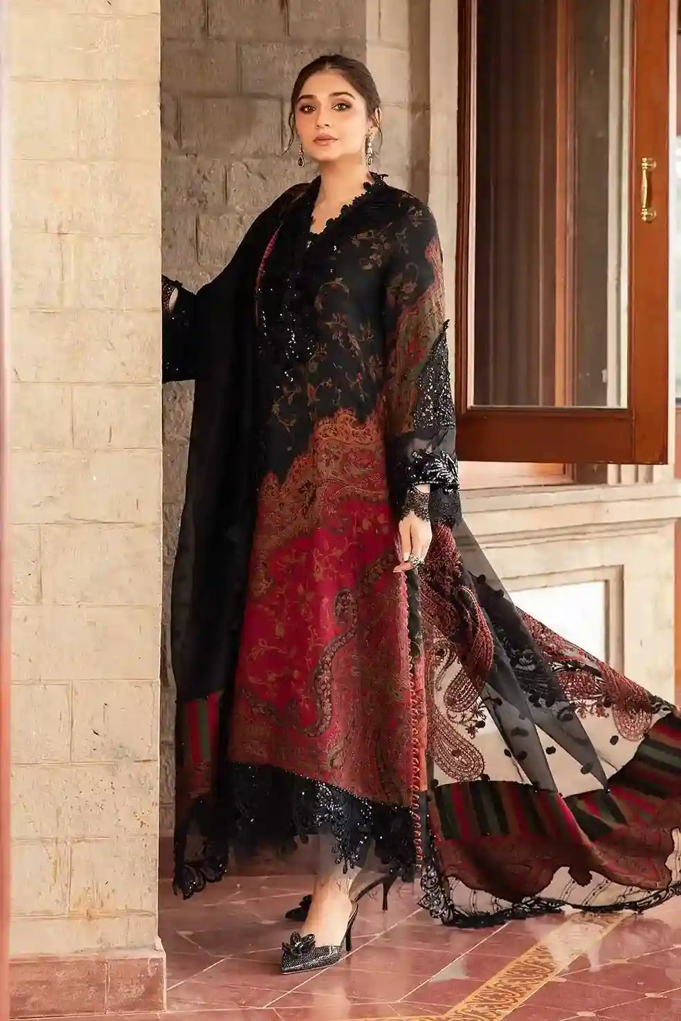 3PC LAWN PRINTED SHIRT WITH VOILE PRINTED DUAPTTA - 4017