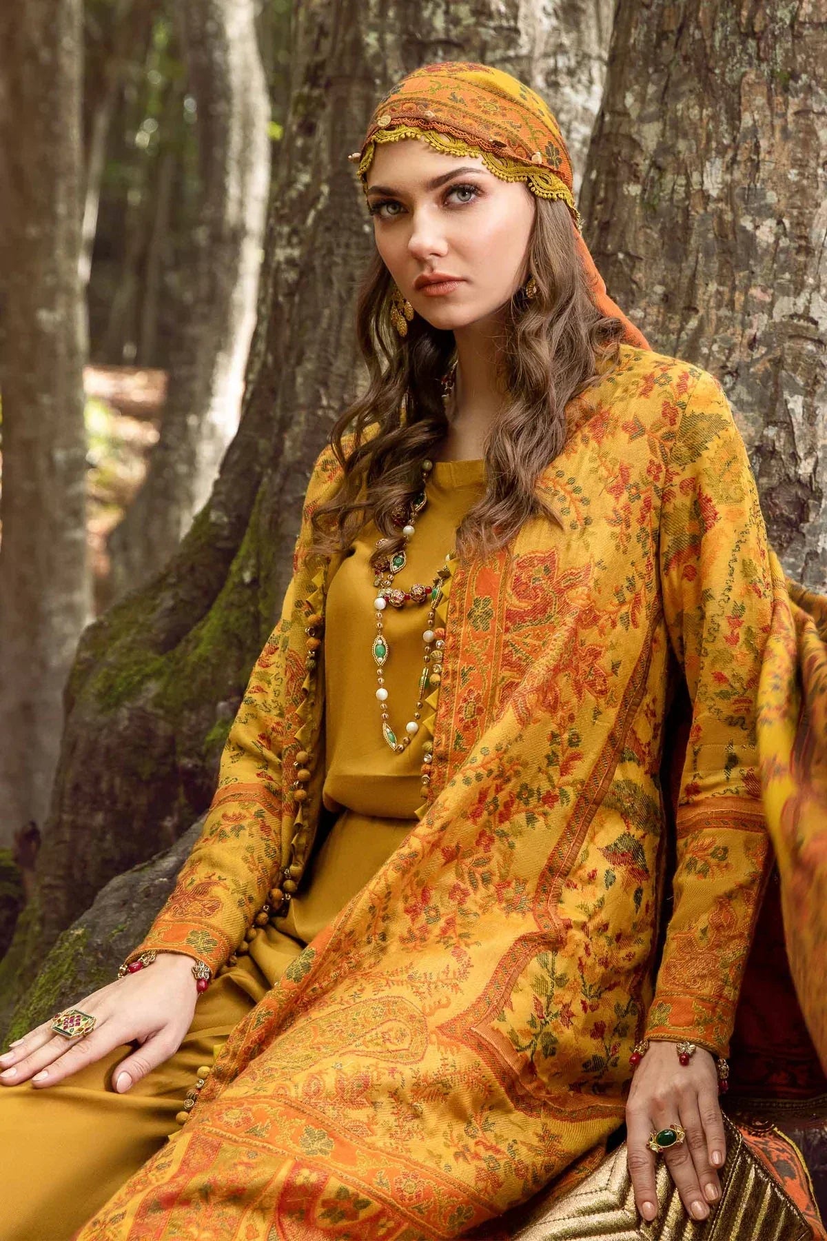 Lawn 3PC Embroidered With Digital Printed Jacquard Dupatta-5124