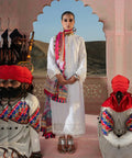 Dhanak 3PC Chikankari Embroidered With Digital Printed Wool Shawl-104