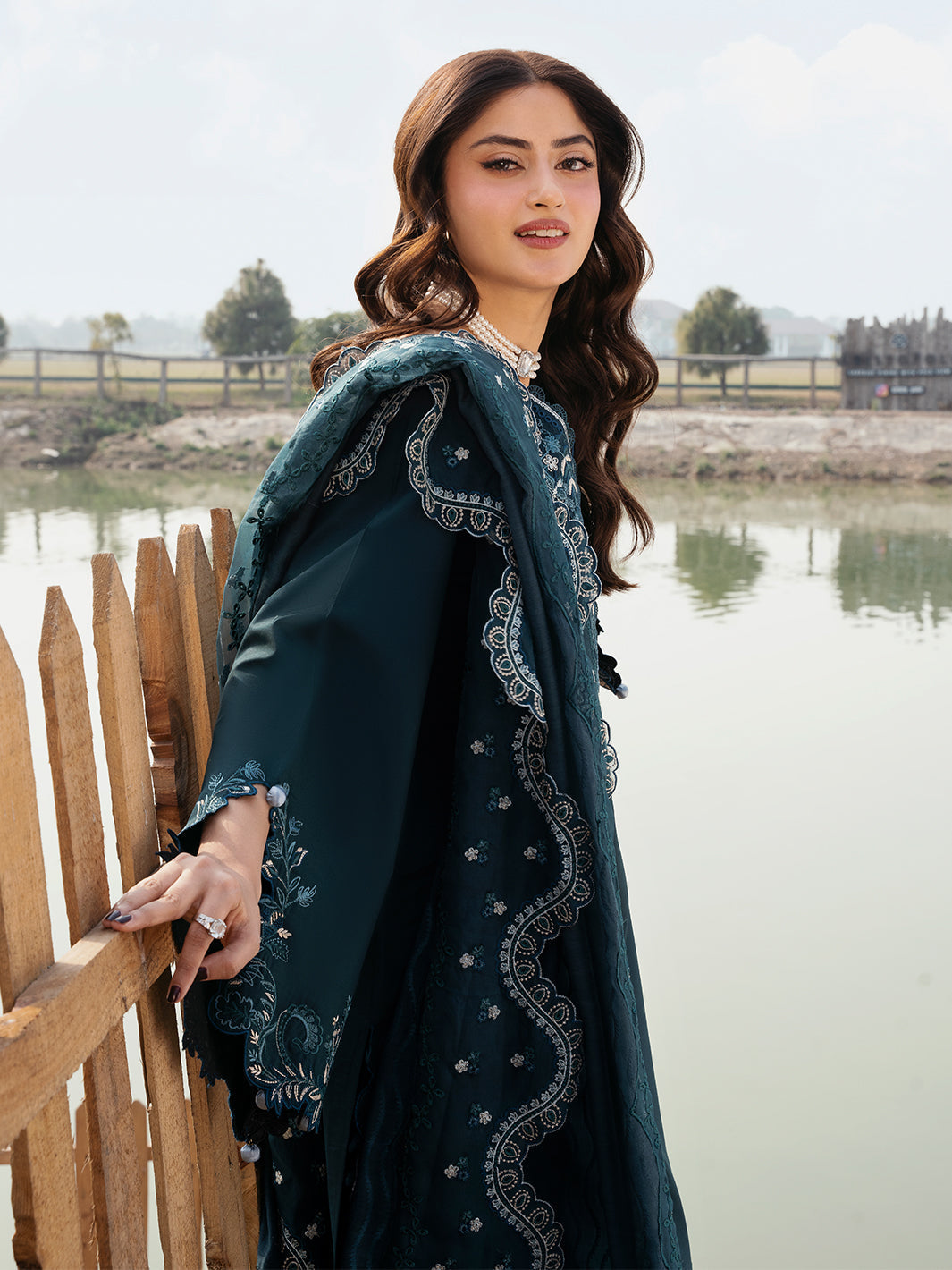 Lawn-3PC Chikankari Embroidered With Organza Embroidered Dupatta-5283