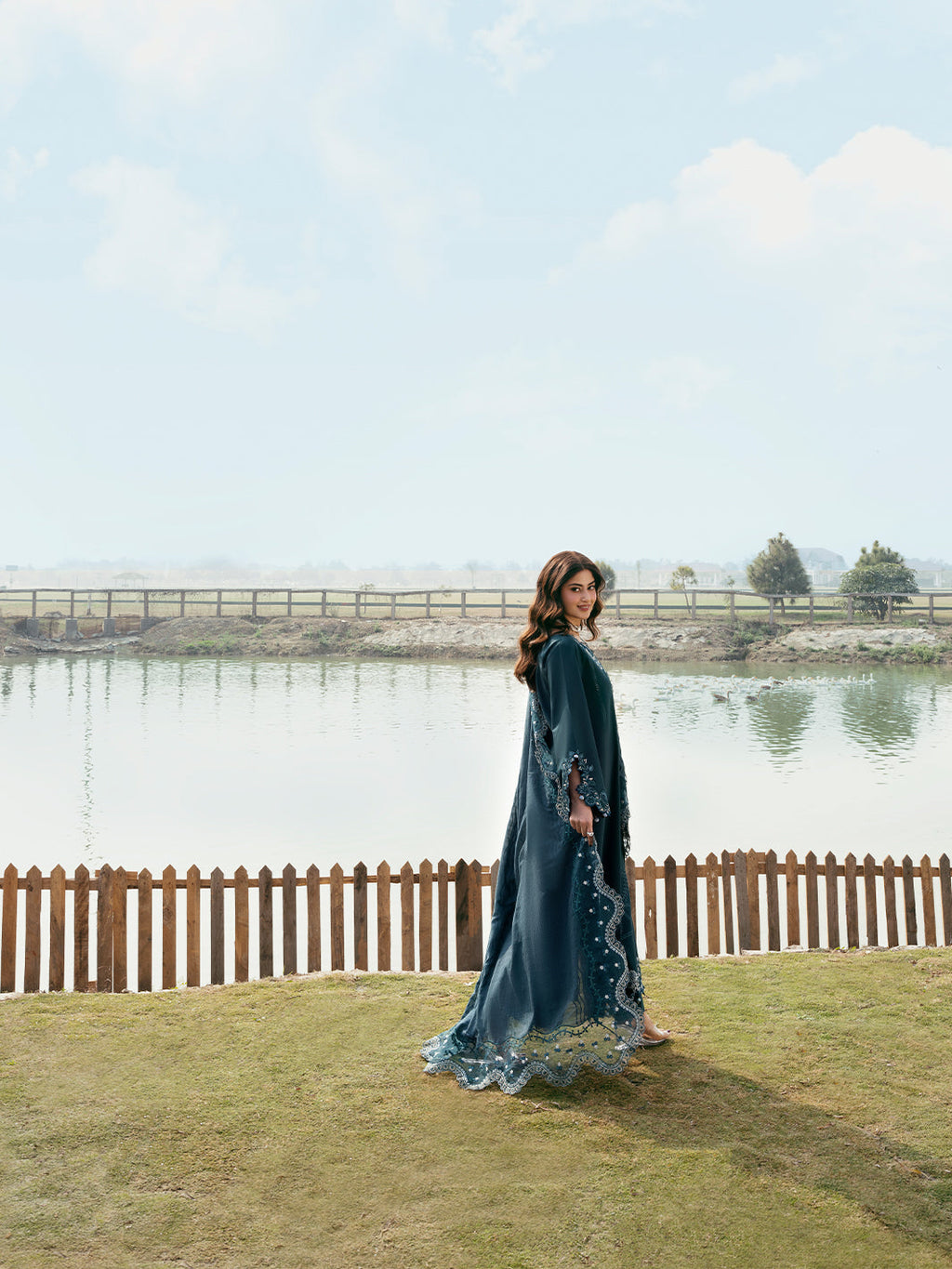 Lawn-3PC Chikankari Embroidered With Organza Embroidered Dupatta-5283