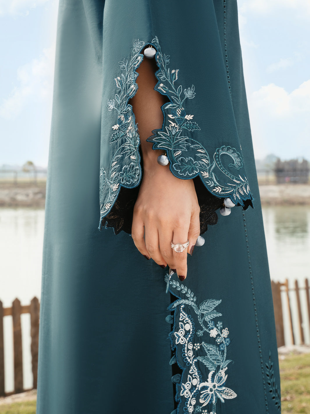 Lawn-3PC Chikankari Embroidered With Organza Embroidered Dupatta-5283