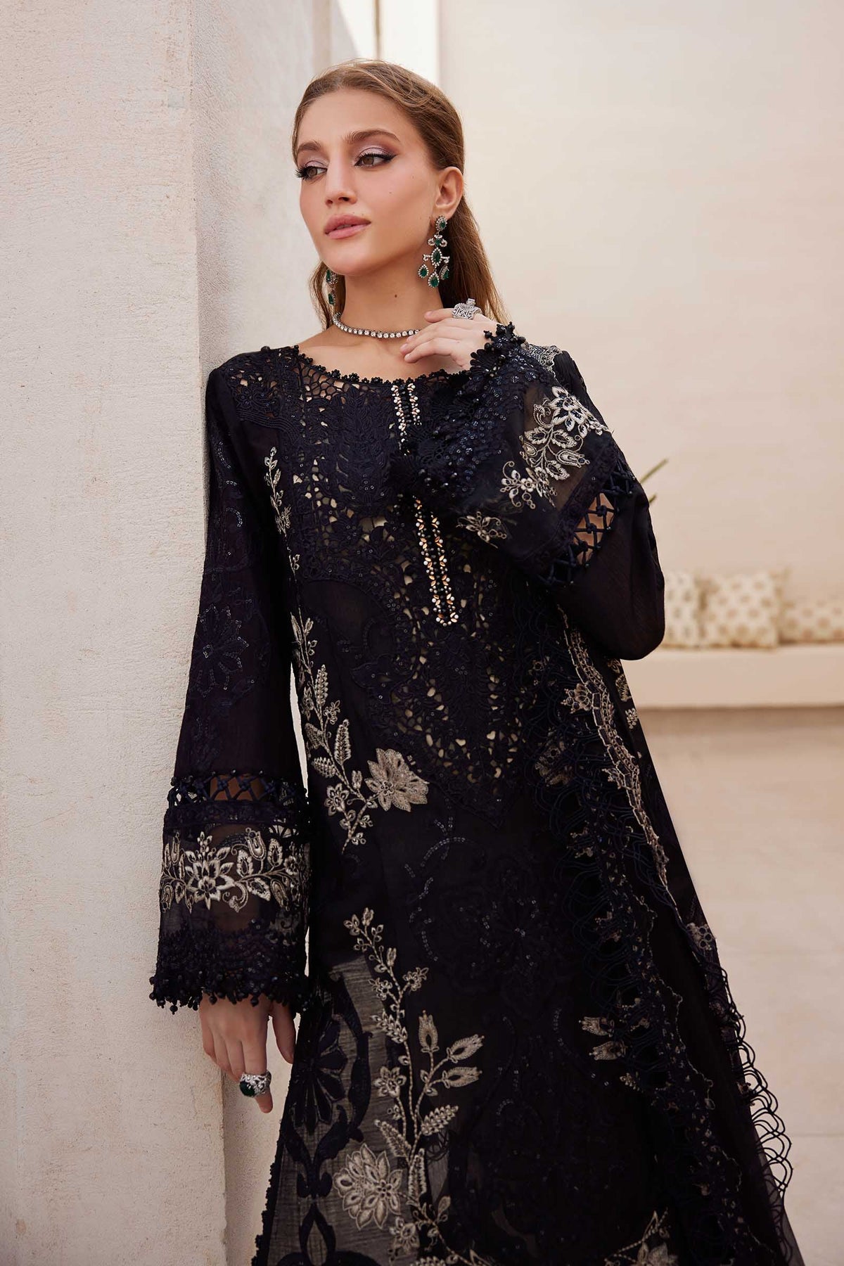 Lawn-3PC Sequence Embroidered Shirt With Khadi Net Embroidered Dupatta-5314