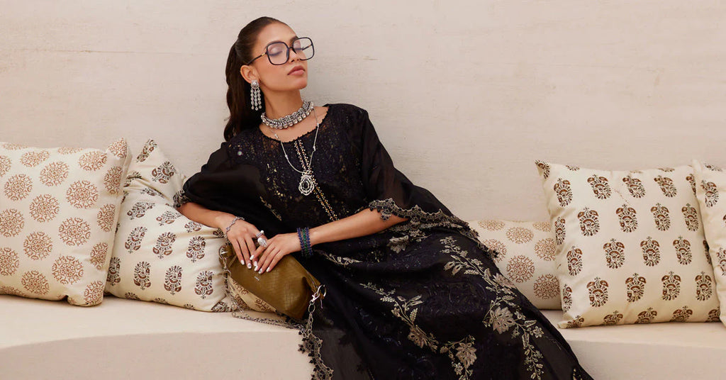 Lawn-3PC Sequence Embroidered Shirt With Khadi Net Embroidered Dupatta-5314