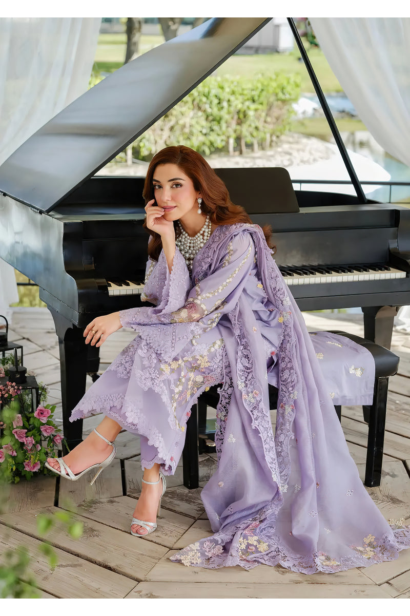 Lawn-3PC Embroidered Shirt With Khadi Net Embroidered Dupatta-5225