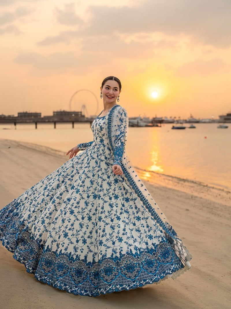 Lawn-3PC Embroidered Shirt With Khadi Net Embroidered Dupatta-5276