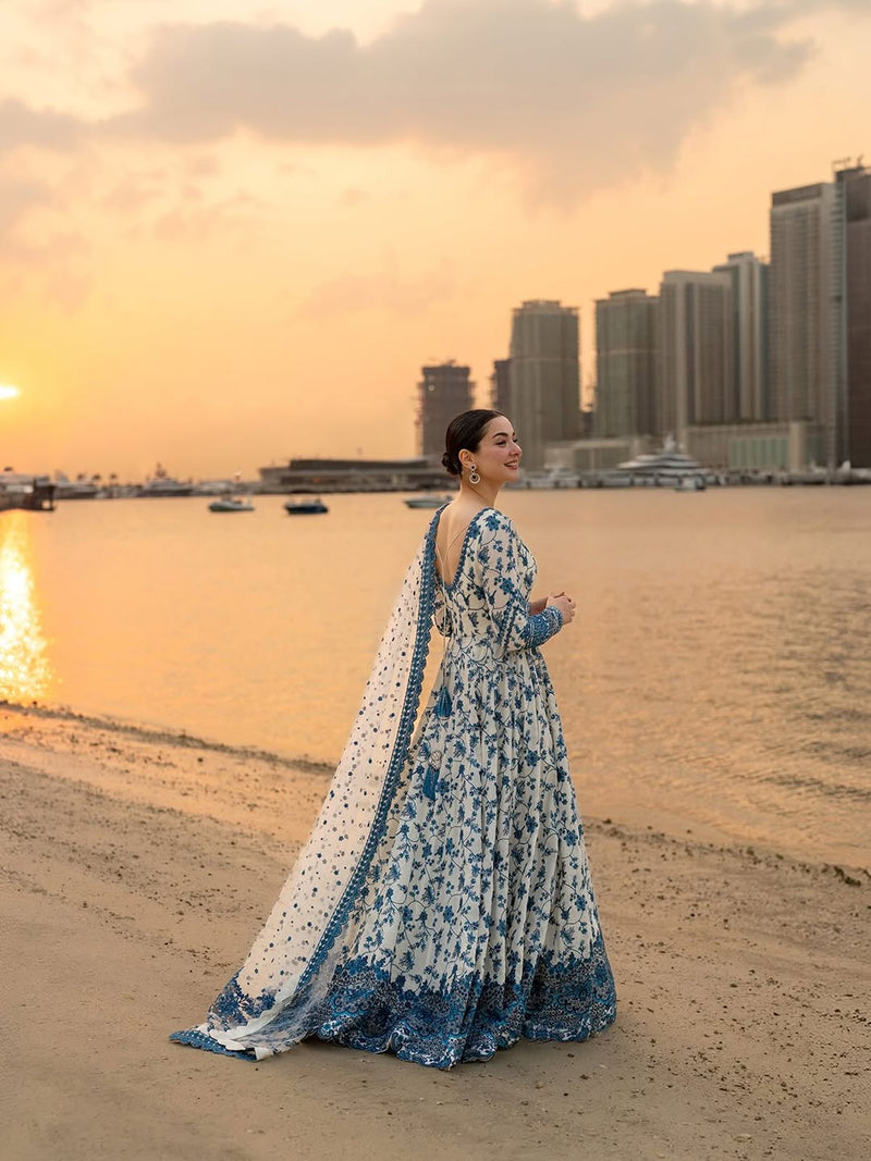 Lawn-3PC Embroidered Shirt With Khadi Net Embroidered Dupatta-5276