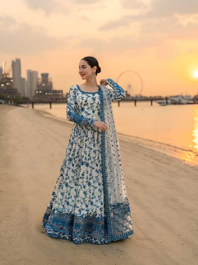 Lawn-3PC Embroidered Shirt With Khadi Net Embroidered Dupatta-5276