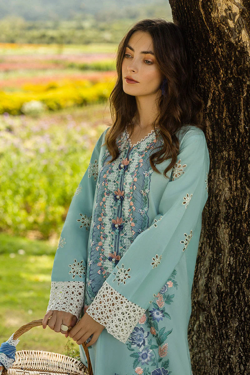 Dhanak-3PC Embroidered with Digital Printed Wool Shawl-3363